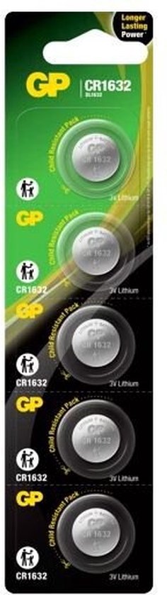 489119914906 GP CR1632 Lithium 3.0V Pack 5