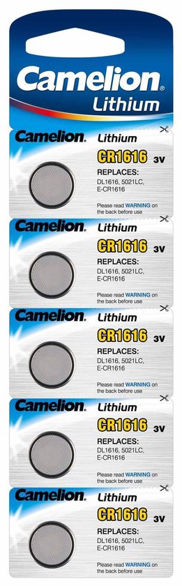 Camelion CR1616 Lithium Knoopcel Batterijen – 5 Stuks – 3V – Langdurige Energie voor Kleine Elektronica