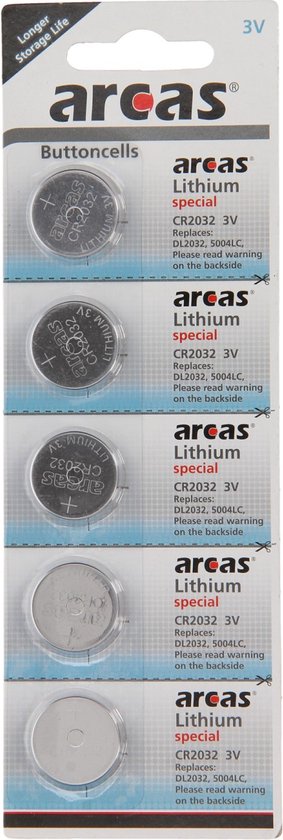 Arcas Lithium Speciaal Batterij CR2032 – 5 stuks