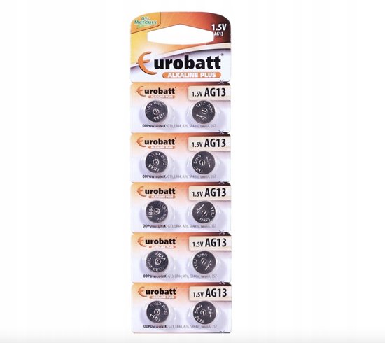 Alkalinebatterijen AG13 LR44 A76 GP76A 1,5V 10 stuks