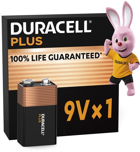 Duracell Plus 9V - alkaline batterijen - 6LR61 - 1 stuk