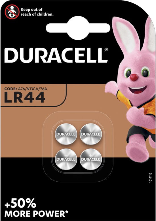 Duracell Specialty LR44 Alkaline-knoopcelbatterij- 1,5V, 76A - 4 stuks