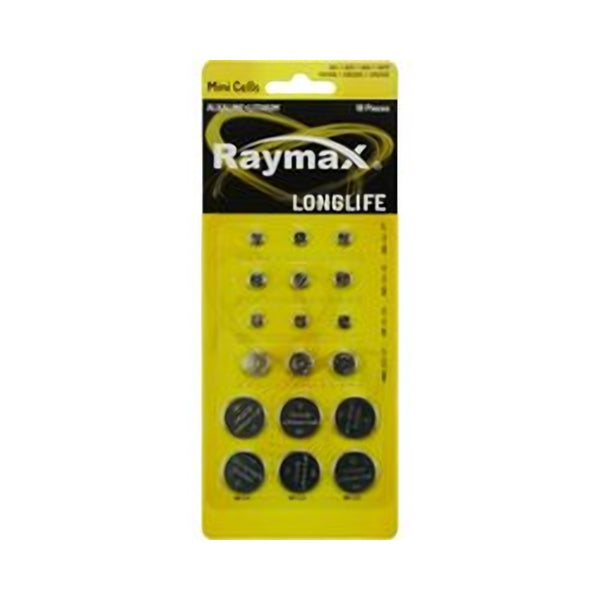 Knoopcellen batterijen 18 stuks - Assortiment 7 types - Alkaline / Lithium - Longlife batterijen set Raymax - AG1, AG3, AG4, AG13, CR2016, CR2025, CR2032