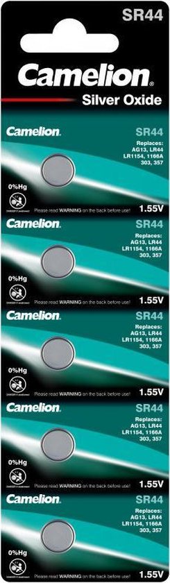 Camelion Watchbattery Silver Oxide SR44W/357 blister 5