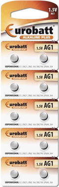 Eurobatt AG1 / LR621 Alkaline Knoopbatterijen – 1,5V – 10 Stuks – Voor Horloges, Rekenmachines & Meer