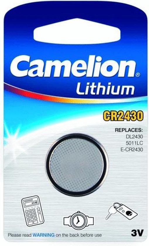 Camelion CR2430 Lithium Batterij – 3V – Knoopcel – 1 Stuk – Hoge Capaciteit & Betrouwbaarheid