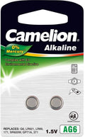 LR69 Knoopcel Alkaline 1.5 V 25 mAh Camelion AG6 2 stuk(s)
