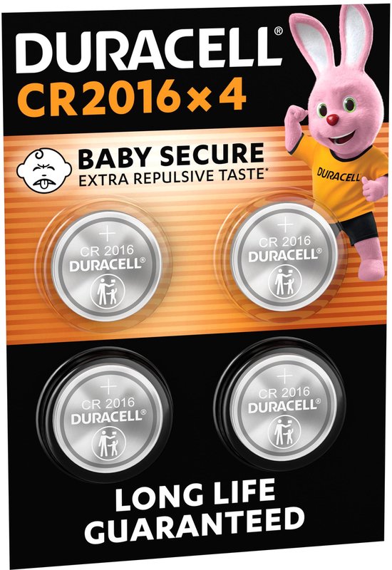Duracell - Lithium-knoopcelbatterij - CR2016 - 4 stuks