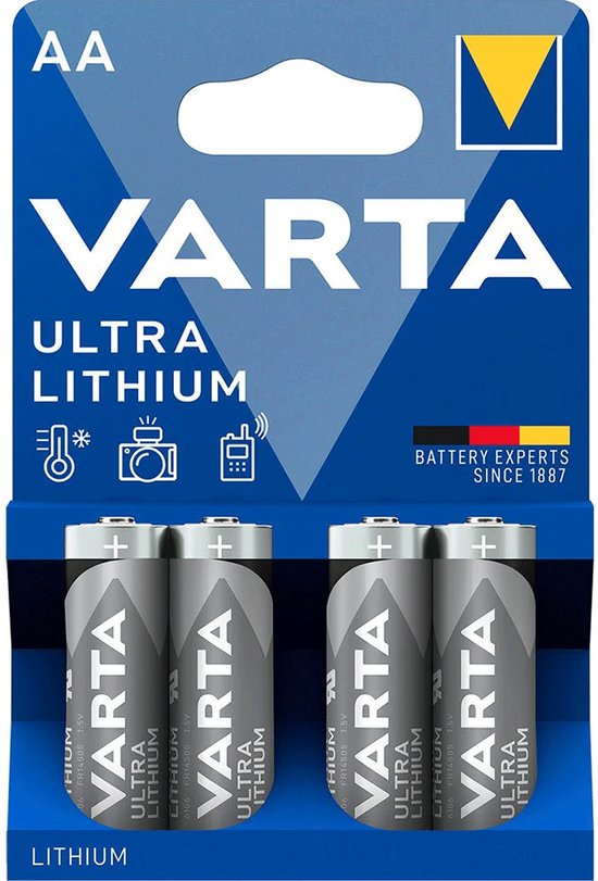 VARTA Ultra Lithium AA Batterijen 1,5V LR6 Penlite – 4 Stuks