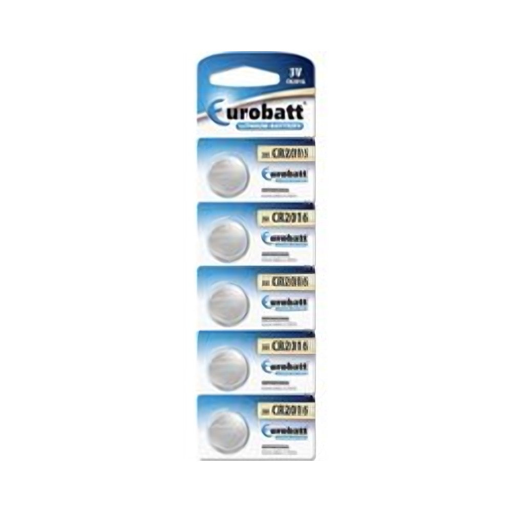 5 Stuks CR2016 Batterij - 3V Knoopcel batterij - Platte batterij - 3V CR2016 Lithium - Knoopbatterij