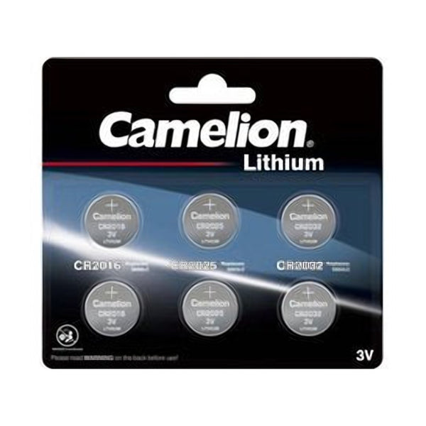 Camelion Lithium 6 Blister – 2x CR2032, 2x CR2025, 2x CR2016 – Knoopcellen