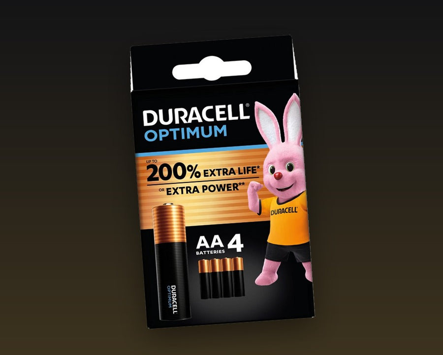 Duracell Optimum AA-batterijen (4 stuks), 1,5V-alkaline batterijen, LR6 MX1500